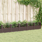 Fioriera da Giardino con Picchetti Marrone 363,5x43,5x43,5cm PP