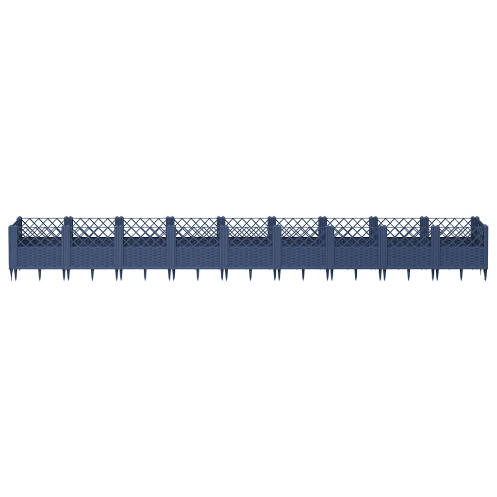Fioriera Giardino Picchetti Grigio Blu 363,5x43,5x43,5 cm PP