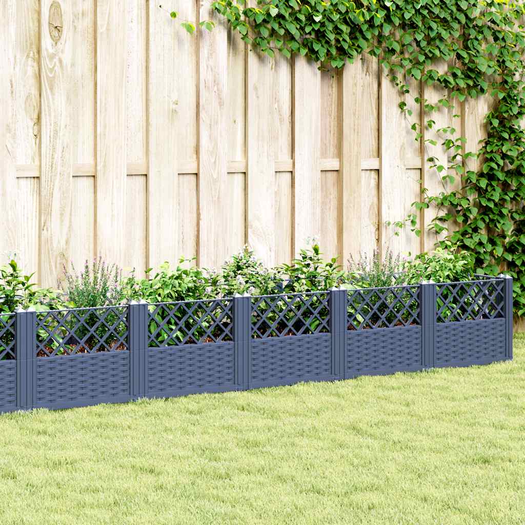 Fioriera Giardino Picchetti Grigio Blu 363,5x43,5x43,5 cm PP