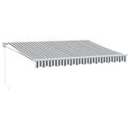 Tenda Retrattile Antracite e Bianca 3,5x2,5m Tessuto/Alluminio