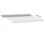 Tenda Retrattile Antracite e Bianca 3,5x2,5m Tessuto/Alluminio