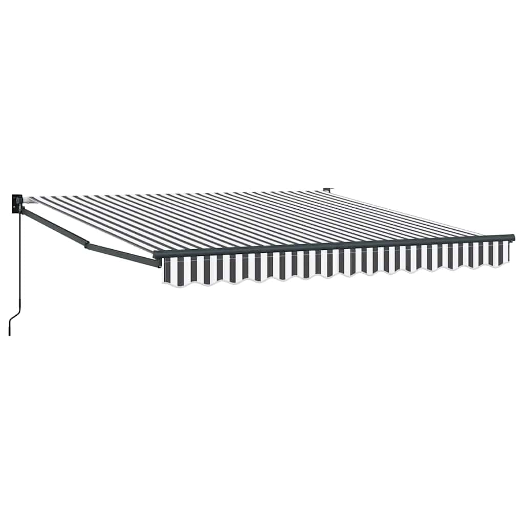 Tenda da Sole Antracite e Bianca 3x2,5 m Tessuto e Alluminio