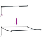 Tenda da Sole Antracite e Bianca 3x2,5 m Tessuto e Alluminio