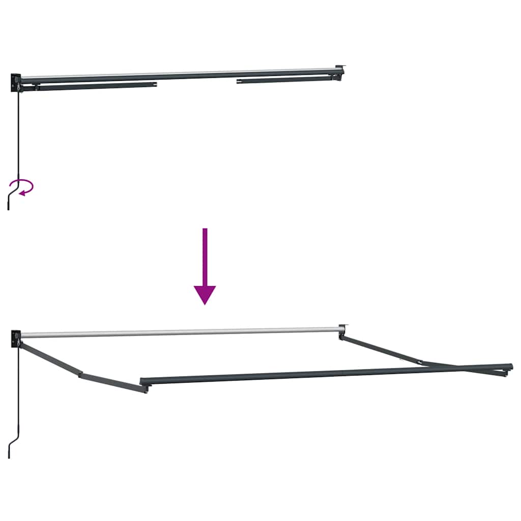 Tenda da Sole Antracite e Bianca 3x2,5 m Tessuto e Alluminio