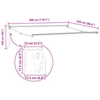 Tenda da Sole Antracite e Bianca 3x2,5 m Tessuto e Alluminio