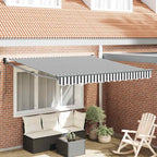 Tenda da Sole Antracite e Bianca 3x2,5 m Tessuto e Alluminio
