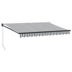 Tenda Retrattile Antracite e Bianca 3,5x2,5m Tessuto/Alluminio