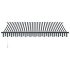 Tenda Retrattile Antracite e Bianca 3,5x2,5m Tessuto/Alluminio