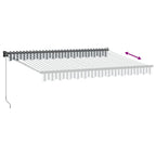 Tenda Retrattile Antracite e Bianca 3,5x2,5m Tessuto/Alluminio
