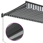 Tenda Retrattile Antracite e Bianca 3,5x2,5m Tessuto/Alluminio