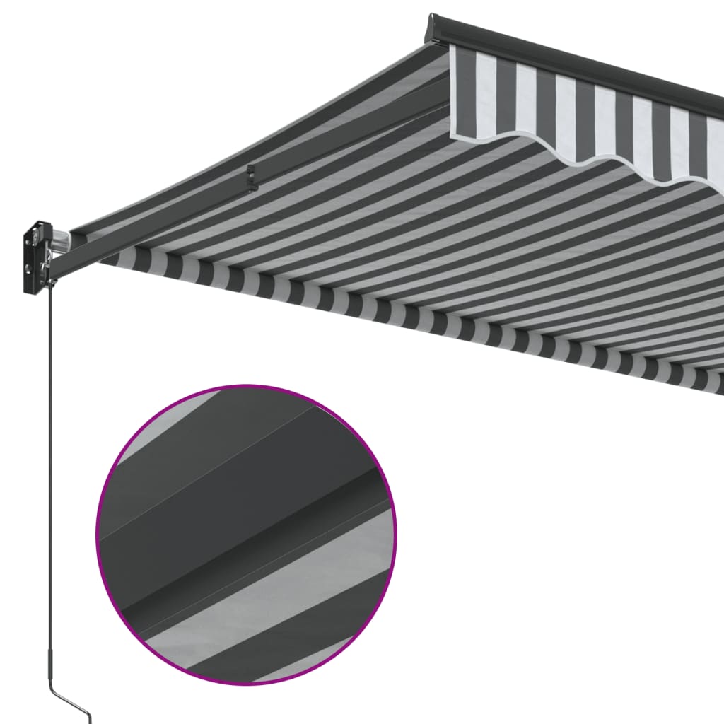 Tenda Retrattile Antracite e Bianca 3,5x2,5m Tessuto/Alluminio