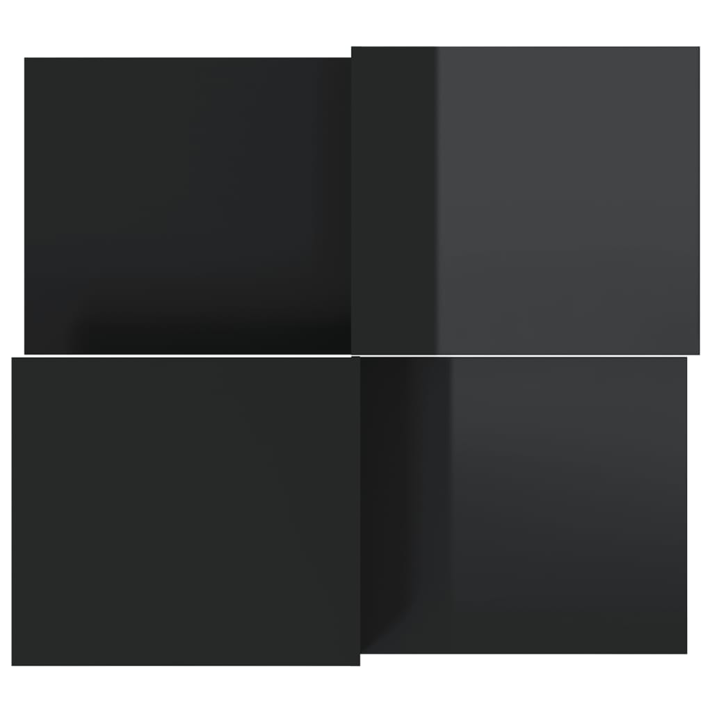 Tavolini da Salotto 2 pz Nero Lucido in Legno Multistrato
