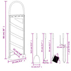Set Attrezzi per Caminetto 5 pz 23x15x66 cm in Acciaio