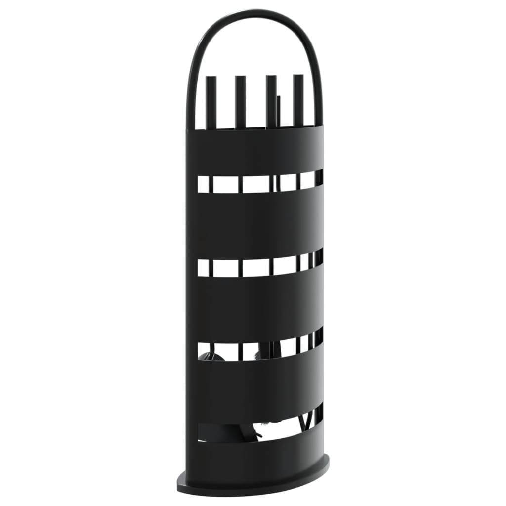 Set di attrezzi per camino 5 pezzi 23x15x66 cm in acciaio