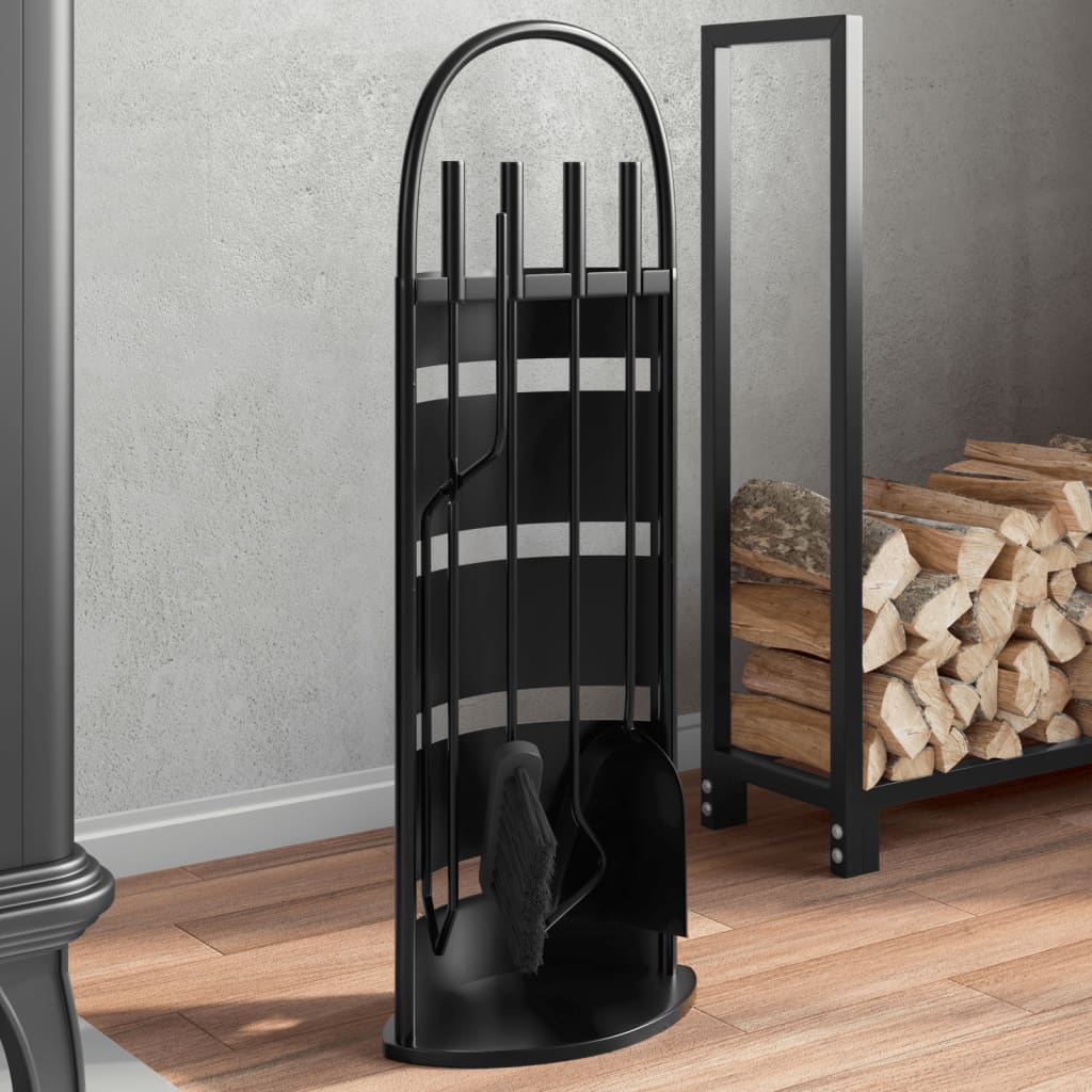 Set di attrezzi per camino 5 pezzi 23x15x66 cm in acciaio