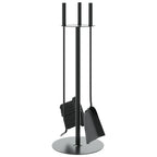 Set di attrezzi per camino 4 pezzi 22x59 cm in acciaio