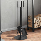 Set di attrezzi per camino 4 pezzi 22x59 cm in acciaio