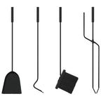 Set di attrezzi per camino 5 pezzi 18x66 cm in acciaio