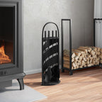 Set di attrezzi per camino 5 pezzi 23x15x66 cm in acciaio