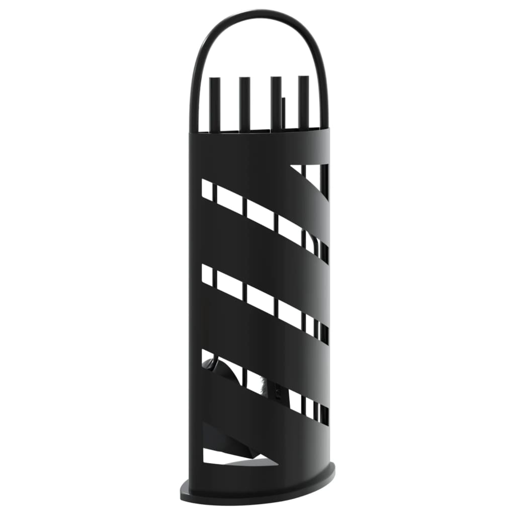 Set di attrezzi per camino 5 pezzi 23x15x66 cm in acciaio