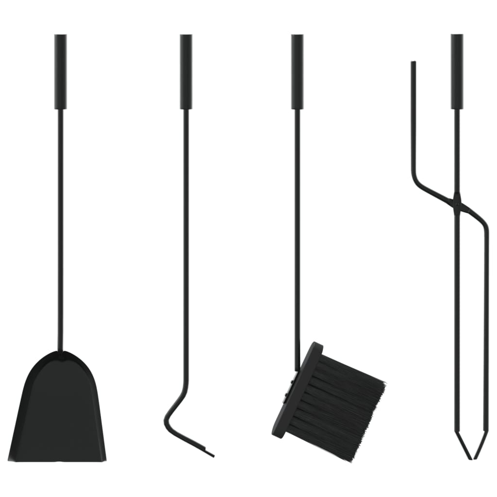 Set di attrezzi per camino 5 pezzi 23x15x66 cm in acciaio