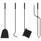 Set di attrezzi per camino 5 pezzi 23x15x66 cm in acciaio
