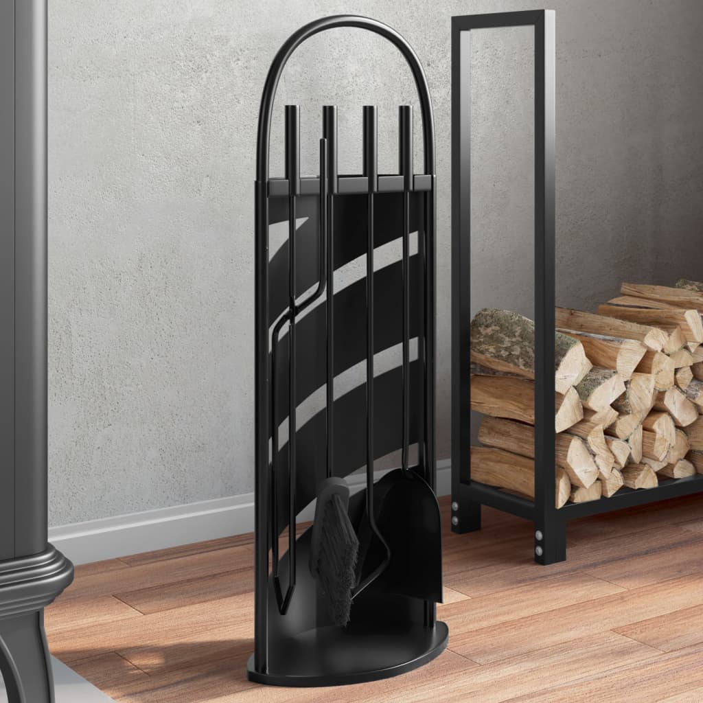 Set di attrezzi per camino 5 pezzi 23x15x66 cm in acciaio
