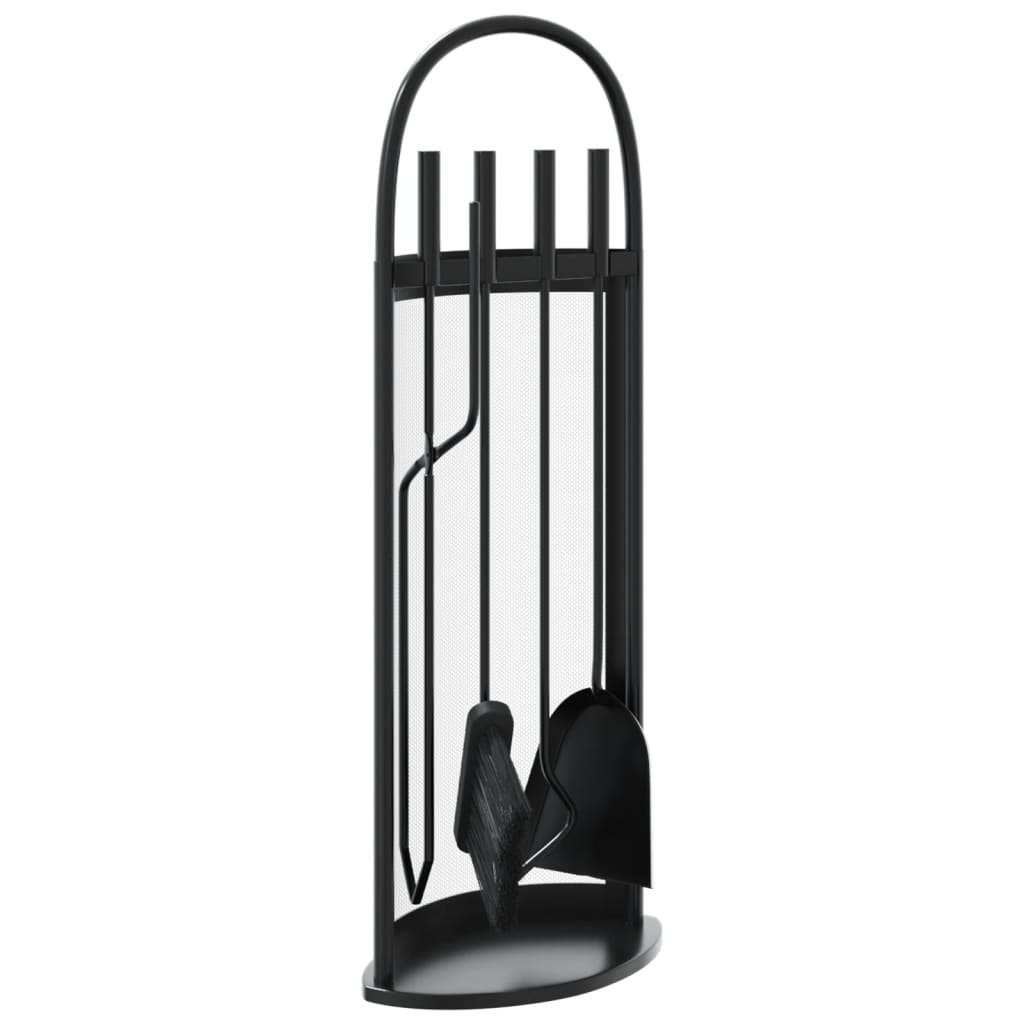Set di attrezzi per camino 5 pezzi 23x15x66 cm in acciaio