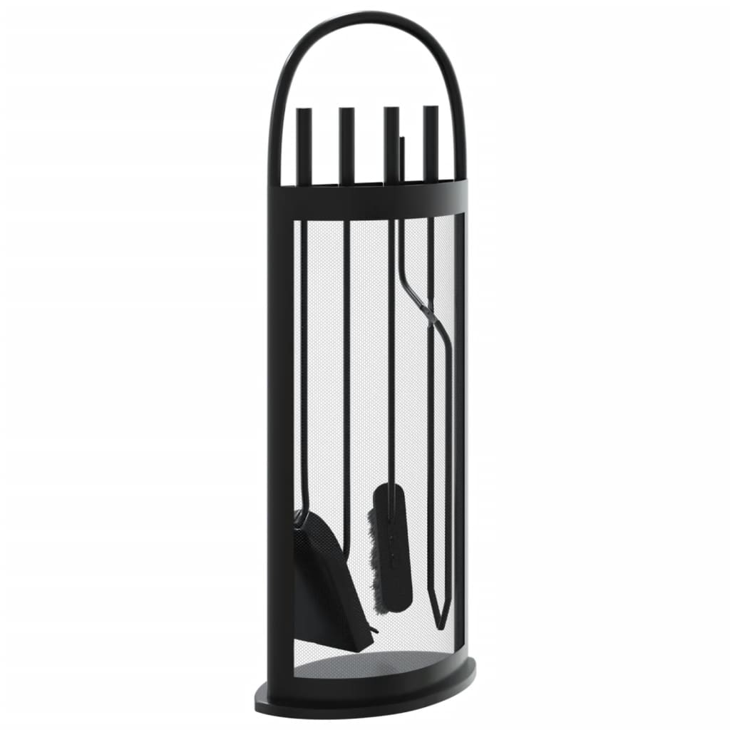 Set di attrezzi per camino 5 pezzi 23x15x66 cm in acciaio