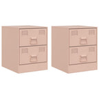 Comodini 2 pz Rosa 34,5x39x44 cm in Acciaio
