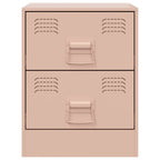 Comodini 2 pz Rosa 34,5x39x44 cm in Acciaio
