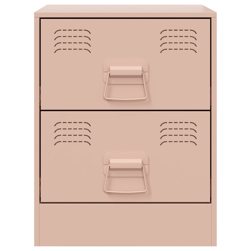 Comodini 2 pz Rosa 34,5x39x44 cm in Acciaio