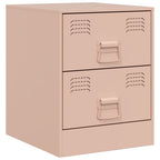 Comodini 2 pz Rosa 34,5x39x44 cm in Acciaio