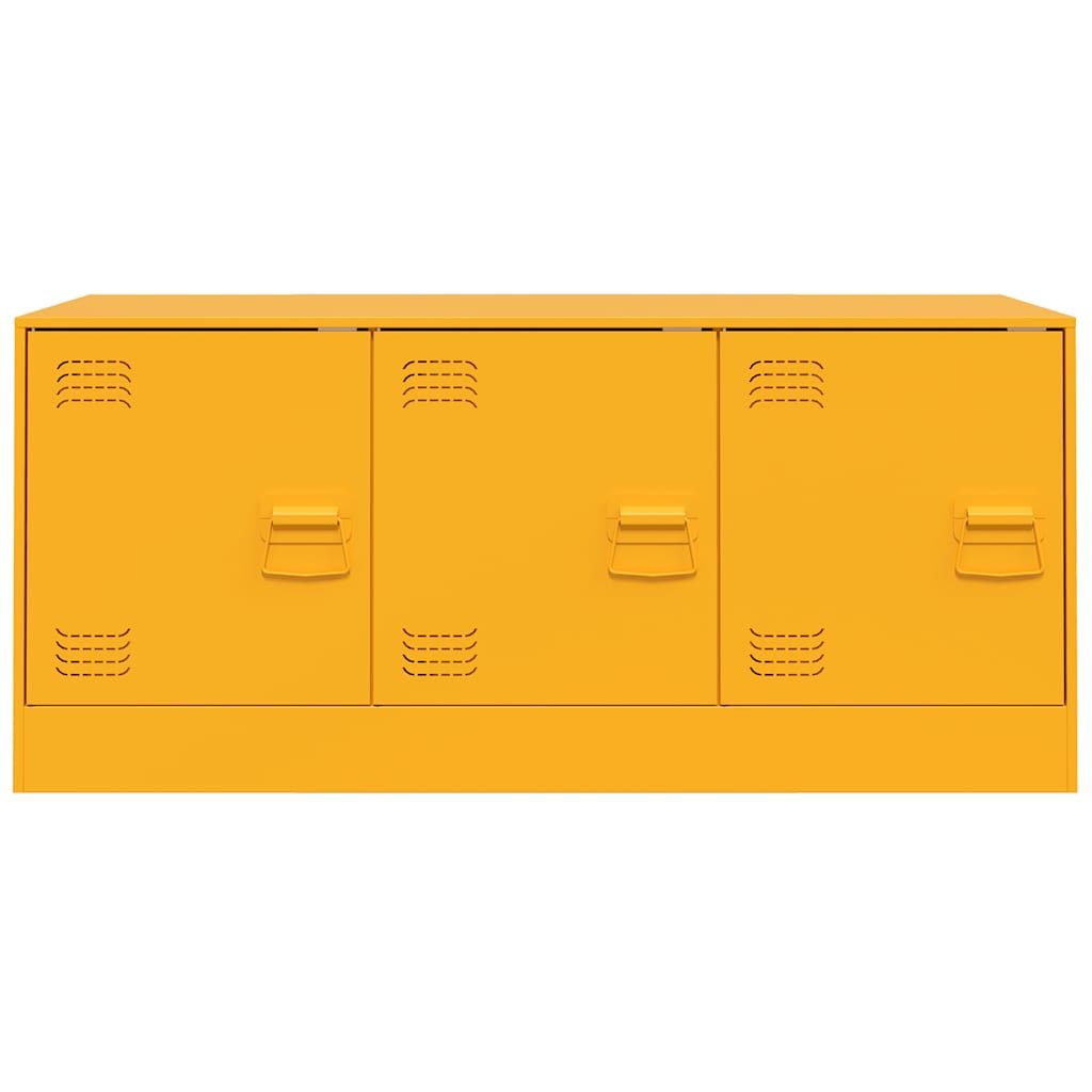 Mobile Porta TV Giallo Senape 99x39x44 cm in Acciaio