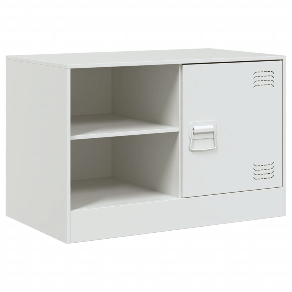 Mobile Porta TV Bianco 67x39x44 cm in Acciaio