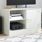 Mobile Porta TV Bianco 67x39x44 cm in Acciaio