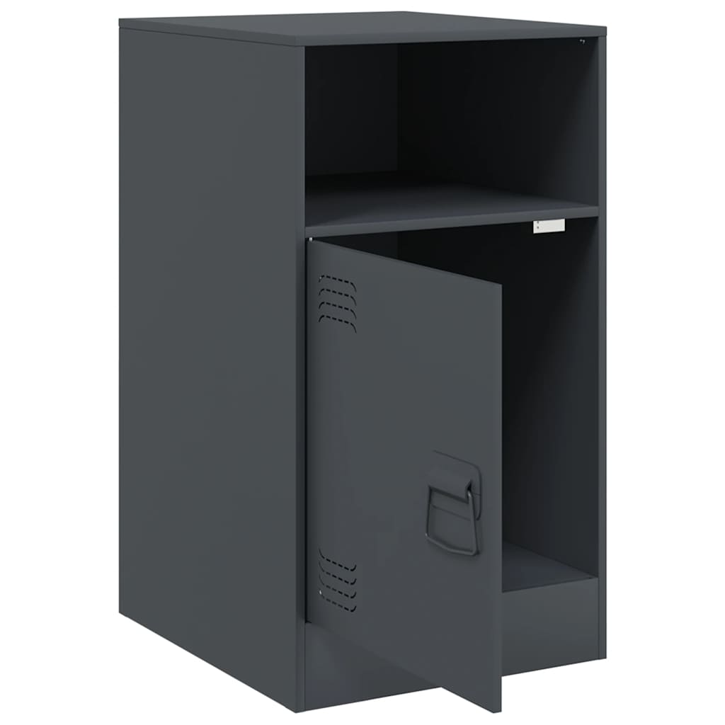 Comodino Antracite 34,5x39x62 cm in Acciaio