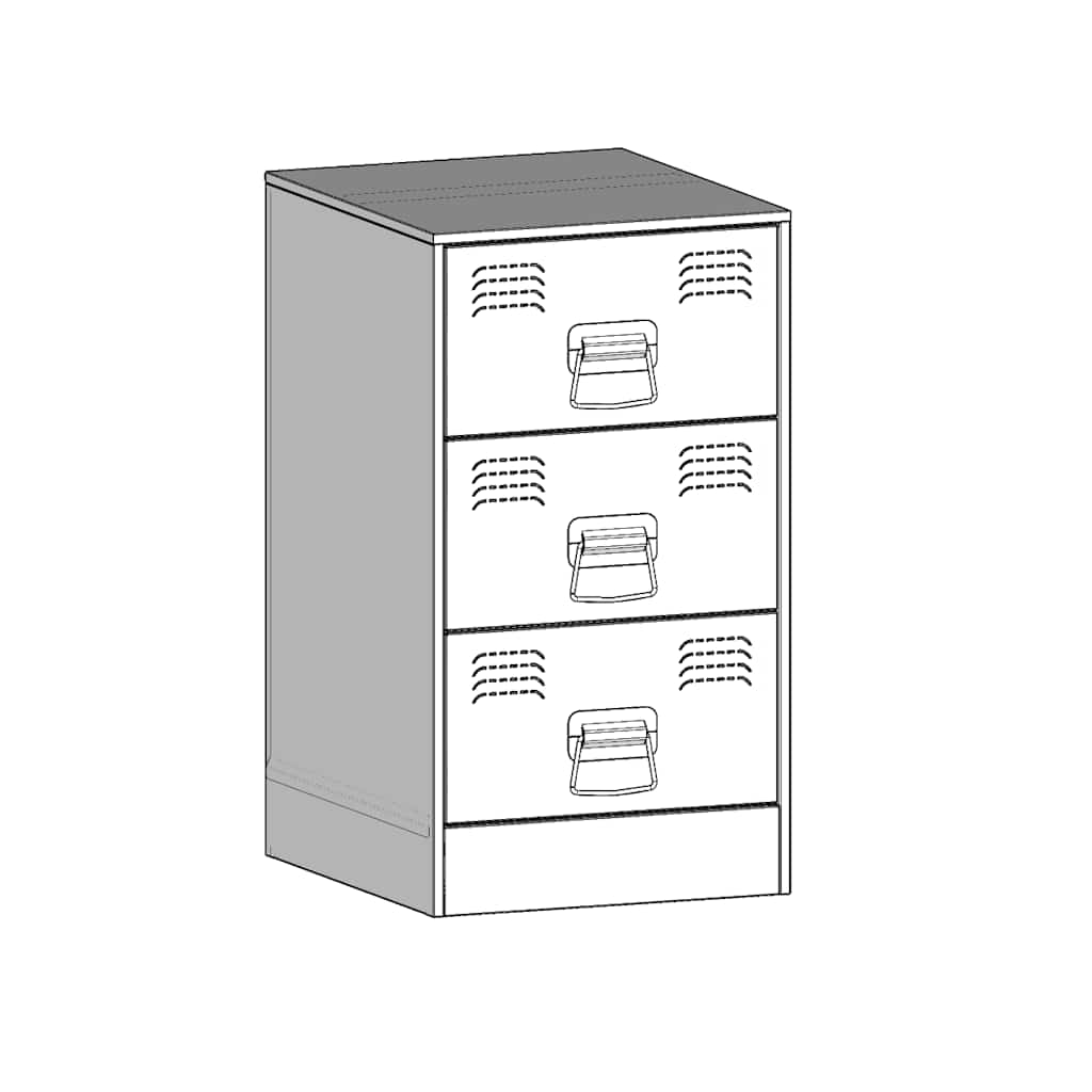 Comodini 2 pz Neri 34,5x39x62 cm in Acciaio