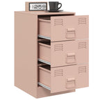 Comodino Rosa 34,5x39x62 cm in Acciaio