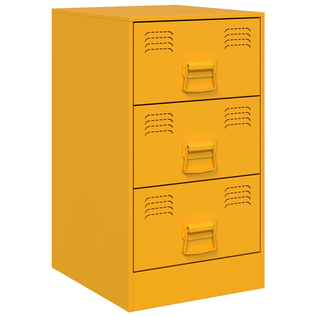 Comodino Giallo Senape 34,5x39x62 cm in Acciaio