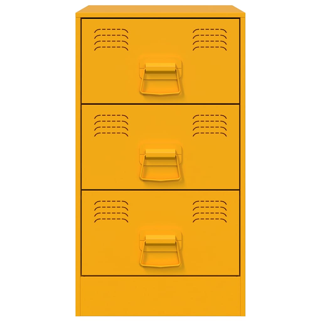 Comodino Giallo Senape 34,5x39x62 cm in Acciaio