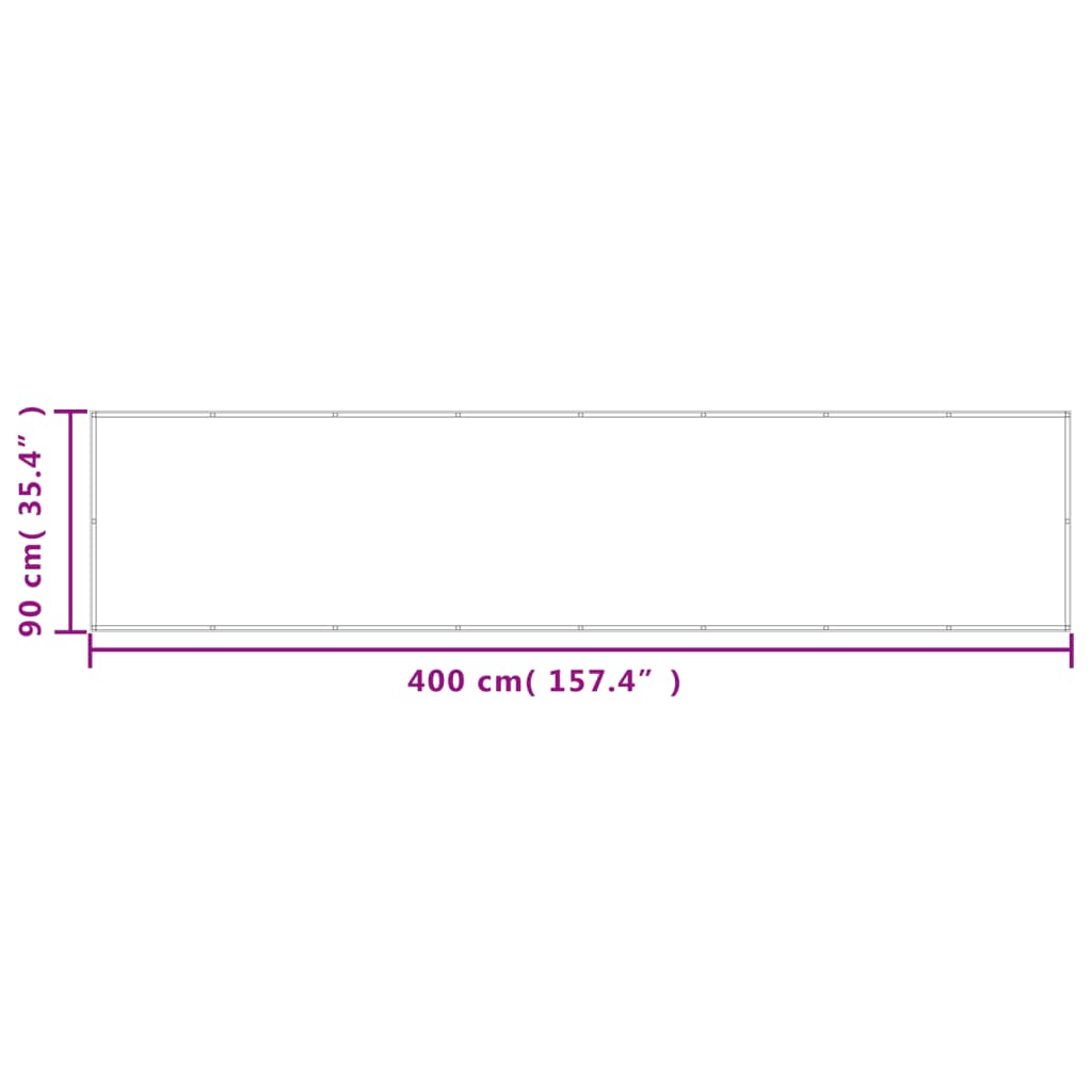 Paravento da Balcone Sabbia 90x400 cm 100% Poliestere Oxford