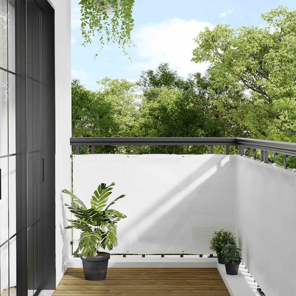 Paravento da Balcone Bianco 90x1000 cm 100% Poliestere Oxford