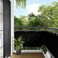Paravento da Balcone Nero 75x700 cm 100% Poliestere Oxford