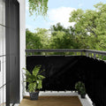 Paravento da Balcone Nero 90x1000 cm 100% Poliestere Oxford