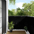 Paravento da Balcone Nero 120x800 cm 100% Poliestere Oxford