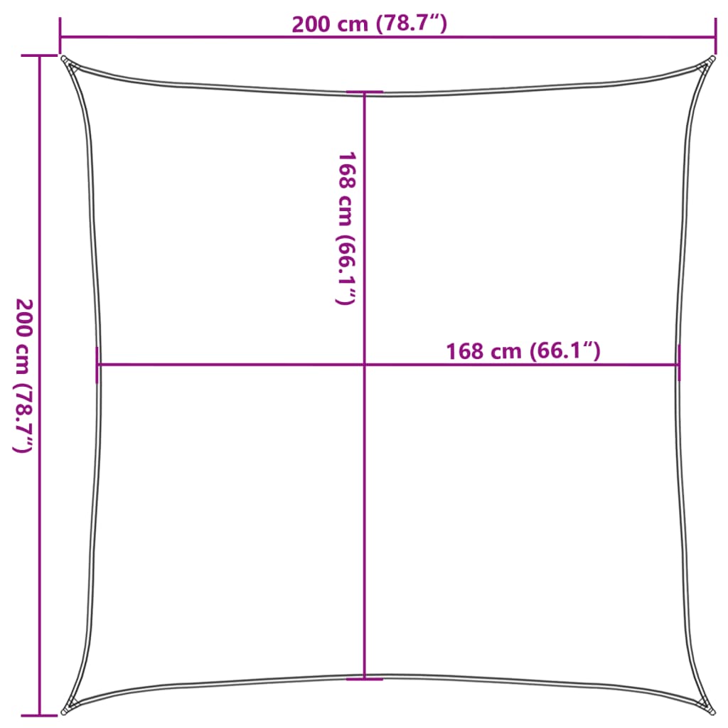 Vela Parasole Grigio Chiaro 2x2 m 100% Poliestere Oxford