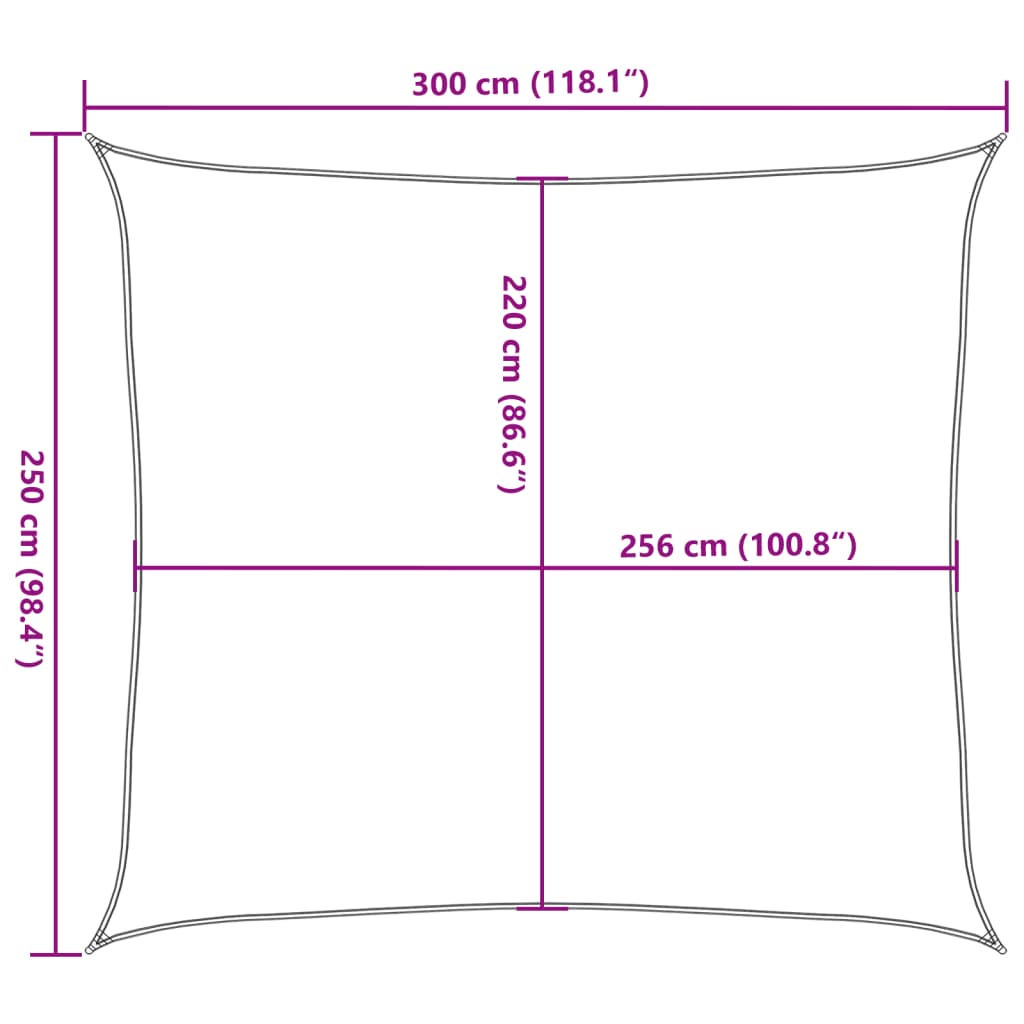 Vela Parasole Grigio Chiaro 3x2,5 m 100% Poliestere Oxford