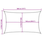 Vela Parasole Sabbia 8x5 m 100% Poliestere Oxford