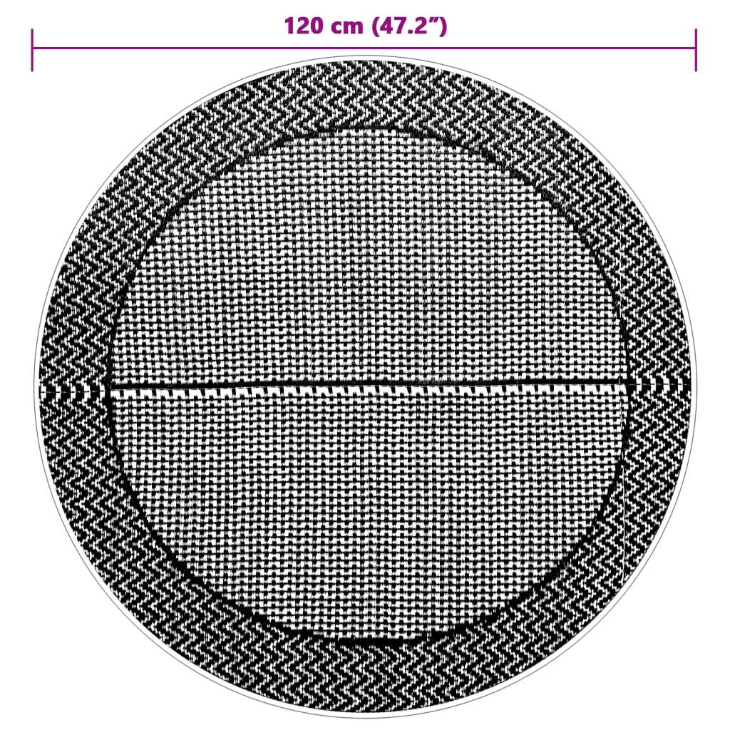 Tappeto da Esterno ARAKIL Grigio Ø120 cm in PP